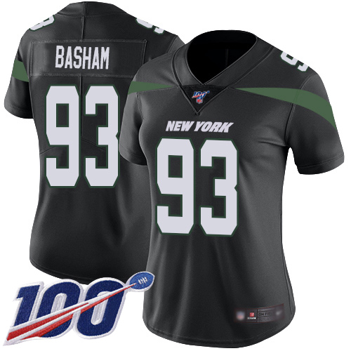 New York Jets Limited Black Women Tarell Basham Alternate Jersey NFL Football #93 100th Season Vapor Untouchable->youth nfl jersey->Youth Jersey